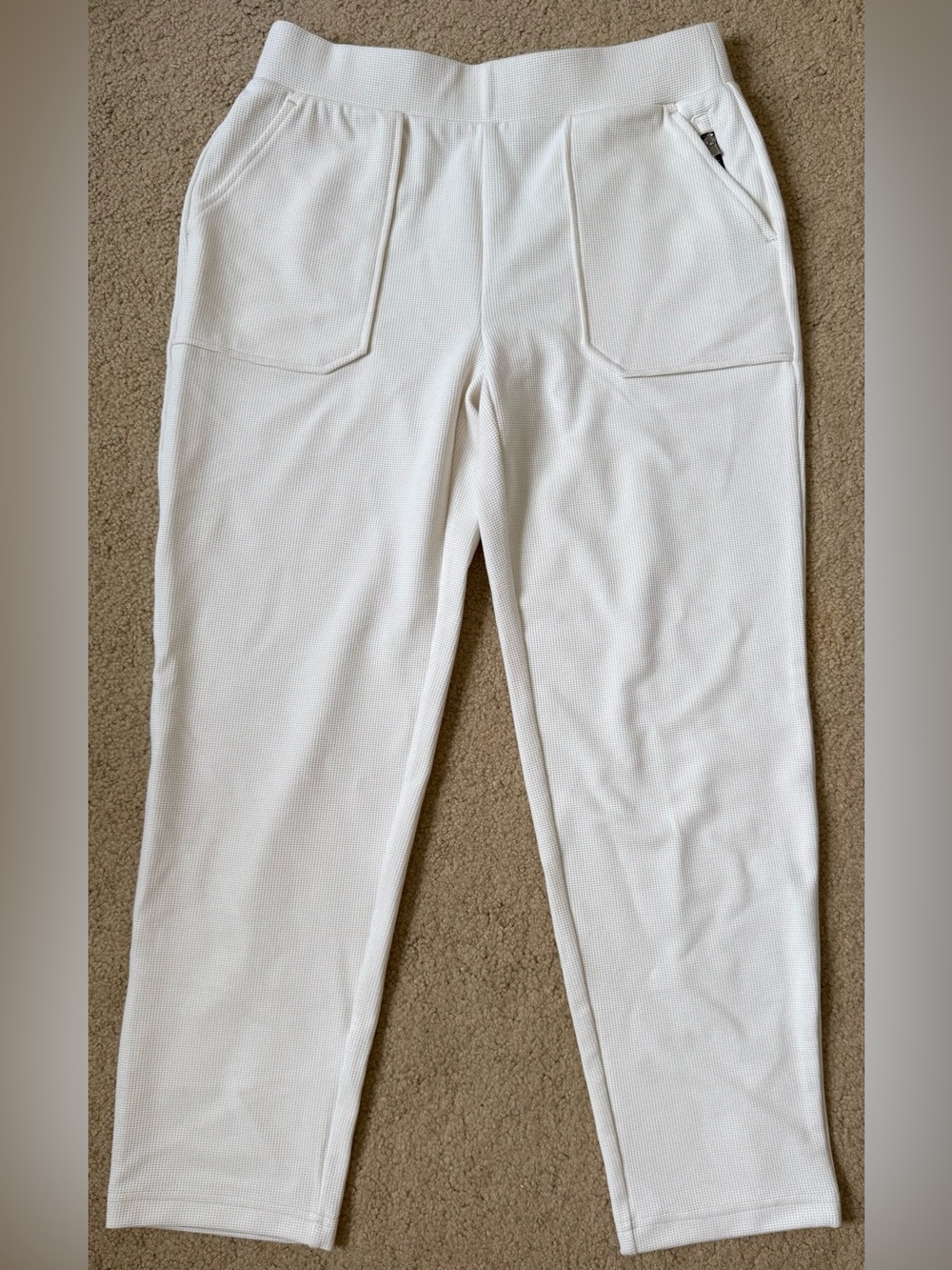 NWT Chico’s Zenergy Soft Waffle Tapered Ankle Pants | Cream Size 0 - Picture 4 of 8